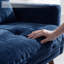 Canapé-lit modulaire convertible en chenille 3 en 1, canapé-lit réglable à 5 niveaux avec repose-pieds escamotable, bleu marine