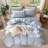 MooMee Lightweight Duvet Cover Set with Zipper Closure 8 Ties 100% Washed Cotton Linen Like Textured Soft Breathable All-Season-109236633-111219973