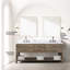 Meuble-lavabo double en chêne gris 80 po Large, large 22 po, comptoir en marbre, robinet de salle de bain et 36 miroirs - scellés pour une élégance à long terme avec utilisation manuelle incluse