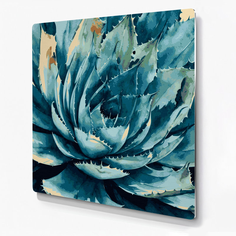 «Southwestern Plants Agave Plant 149», art mural en métal vert, H 384 po x l 384 po x P 0,05 po