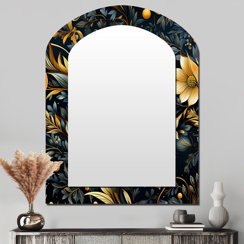 Motif céleste bohème bleu Positano - miroir mural bohème unique, 43 po x 33 po