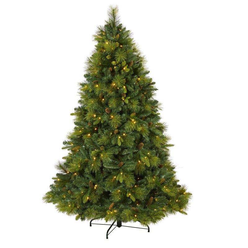 Lighted Artificial Pine Christmas Tree, 6.5' H