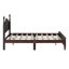 Structure de lit double en bois pleine grandeur, lit plateforme de style rétro avec support en lattes de bois-165851586-165851587