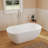Fslefay 51'' Freestanding Bathtub Solid Surface Deep Soaking Tubs