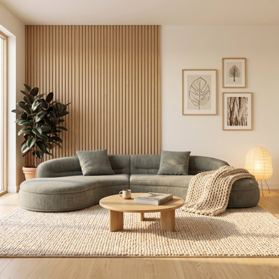 145.7" Modern Curved Sectional Sofa,  Crescent Couch for Living Room
