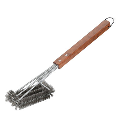 Frieling Texas Heavy Duty Bbq 3-head Brush, Ss, 19 L In Stainless Steel