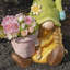 2 pièces assorties de gnomes de jardin en magnésium avec pots de fleurs