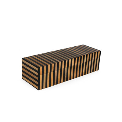 Wood & Black Resin Tiles Décor Box