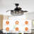 Harney 42" 3 - Blade Retractable Blades Crystal Ceiling Fan with Remote Control and Light Kit Included