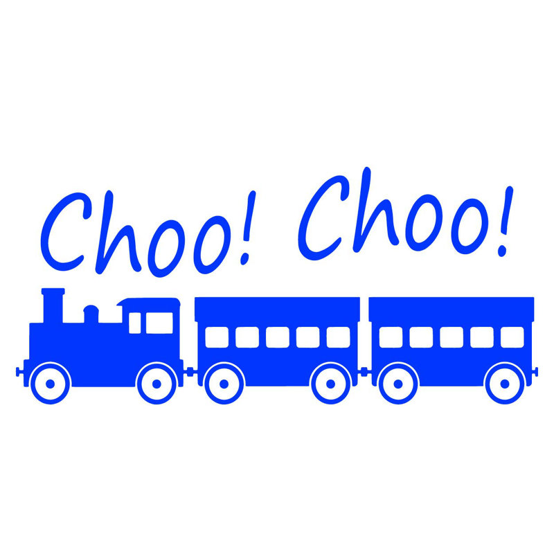 Décalcomanie murale Anadarko Choo Choo Train, Bleu, H 18 po x l 40 po x P 0,01 po