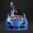 Modern Twin Size Blue Race Car Bed With Upholstery, Magnetic Doors, Led Lights, Headlights As Night 4 Sound Remote Featuring Novelty Design, Opening Lights On Wheels, Upholstered Headboard, Options-493237376