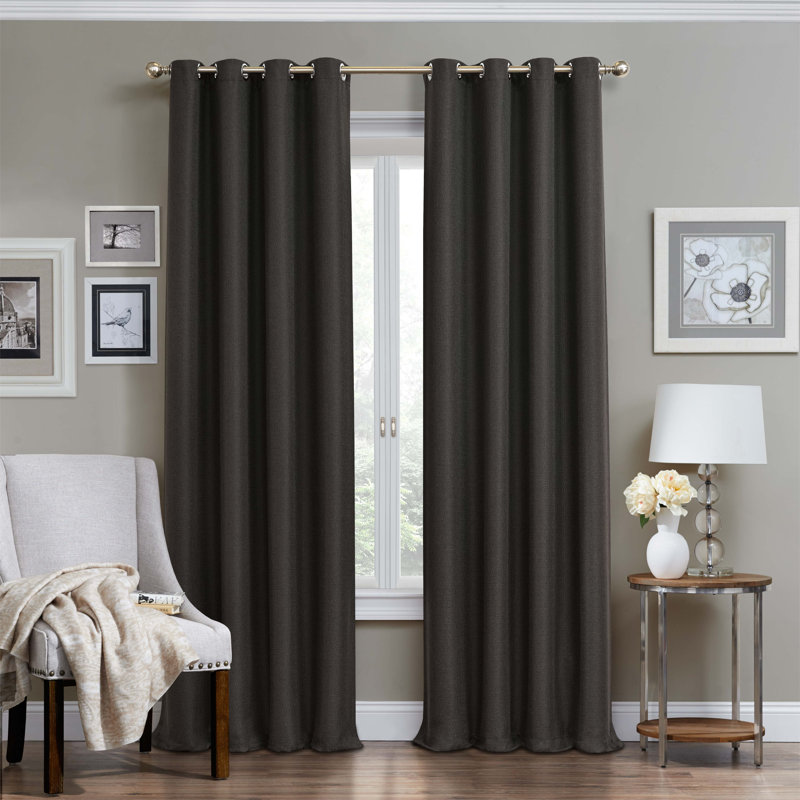 Blackout Curtain Single Panel, Jet Black, 63" L x 52" W