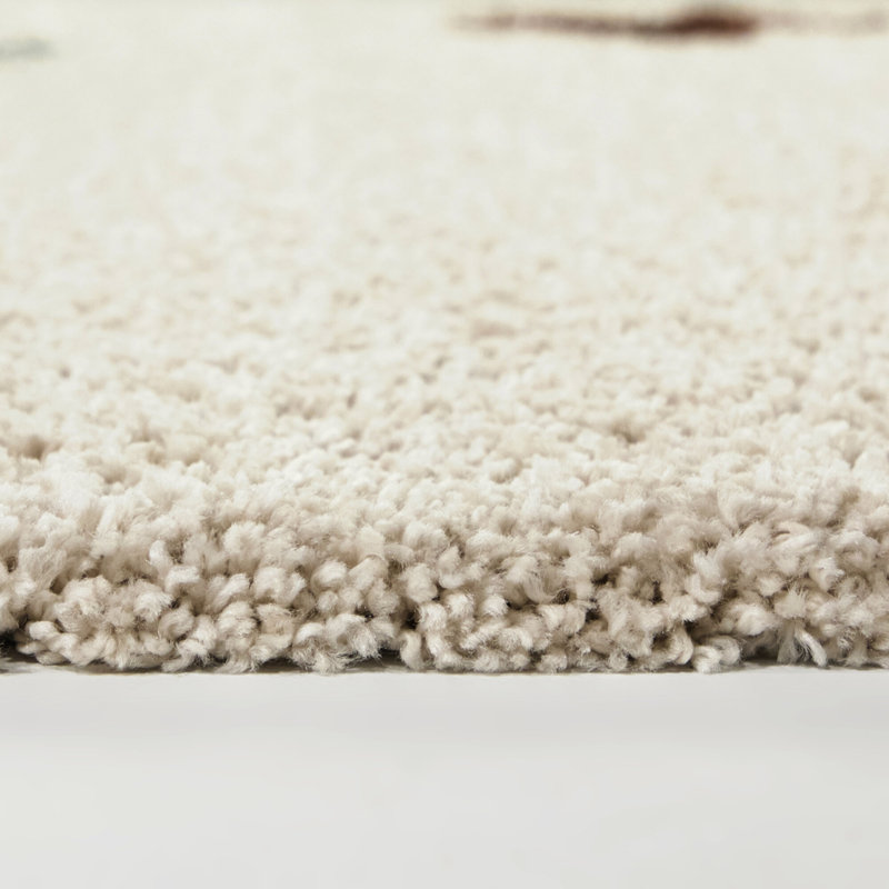 Tapis à poil long à motif floral vert pour enfants, Rectangle 7 pi 10 po x 10 pi