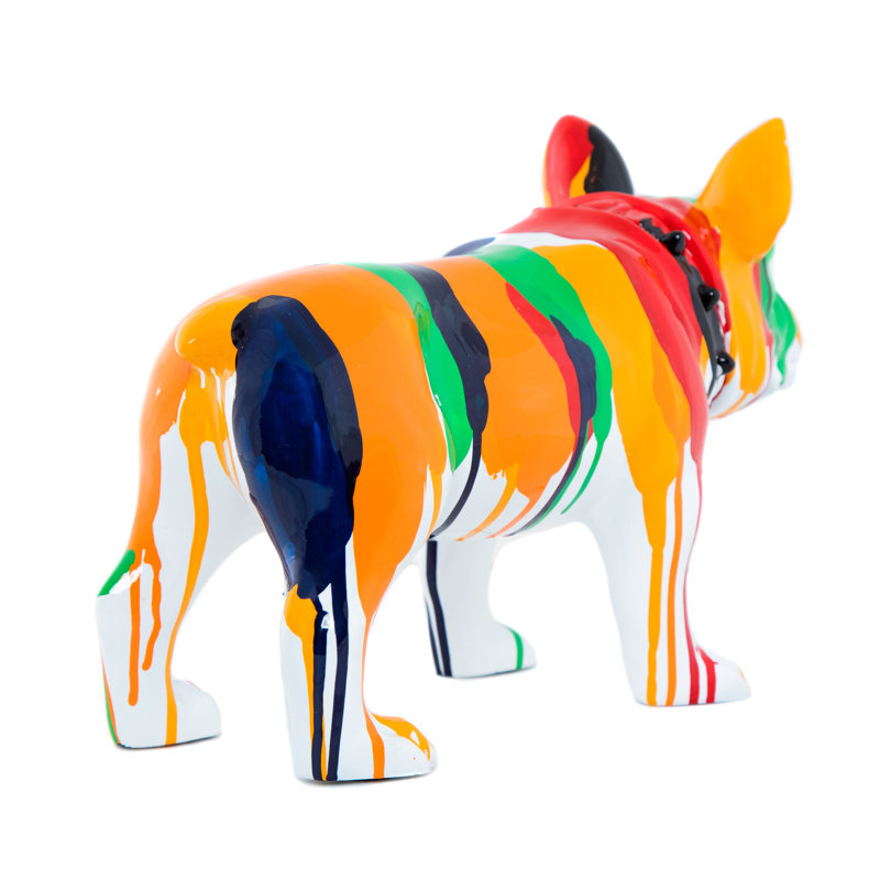 Bouledogue debout Deandres, éclaboussures d'art - 14 po de long