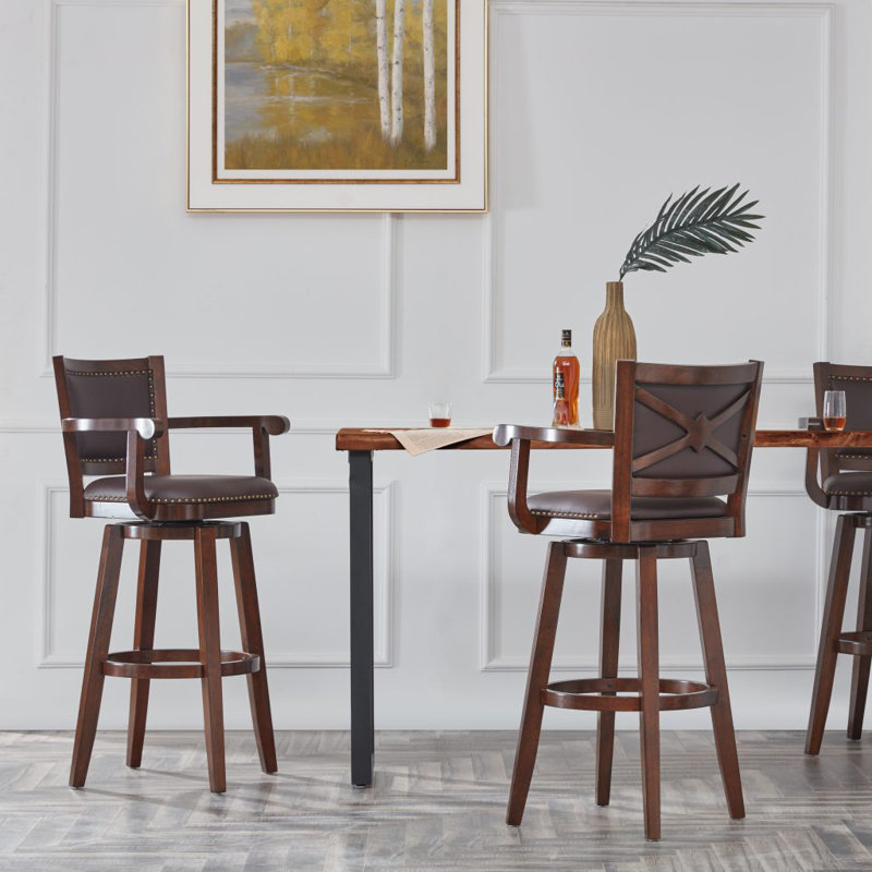Tabouret de bar rotatif très haut Angelija, Cappuccino