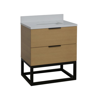 Meuble-lavabo simple avec plateau de meuble-lavabo simple 30 po Chibuzor