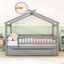 Lit simple en bois avec lit gigogne simple et garde-corps-2038812848