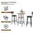 3-Piece Bar Table Set for 2, 2-Tier Round Bistro Dining Table & PU Stools, Counter Height Table-81655759-81655758