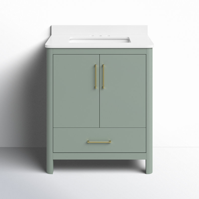 Austin 30 Single Bathroom Vanity with Top, Green