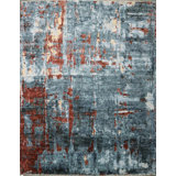 Contemporary One-of-a-Kind Rectangle 8'11" X 12 Hand Knotted Area Rug