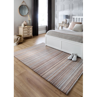 Striped Wool Hand Woven Area Rug