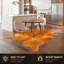 Tapis orange en cuir de vache fait à la main Plainsboro