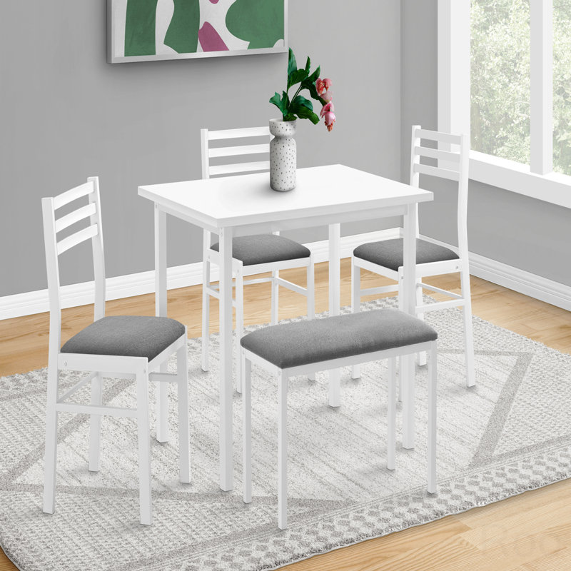 Dining Set, 5-Pieces Set, 40" Rectangular, White