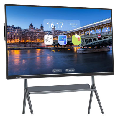 JYXCN 4K Smart Board 75 Inch Interactive All-in-One Computer, Touch Screen with Dual System & Cloud Sharing For Classroom, Office & Presentations?(Include Wall Mount)