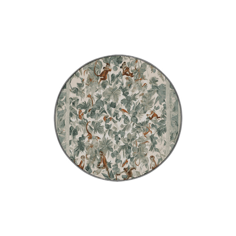 Tapis brun lavable à la machine, Rond 4 pi