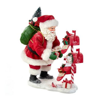 Kurt Adler 10.5-Inch Fabriché Santa Checking Mail