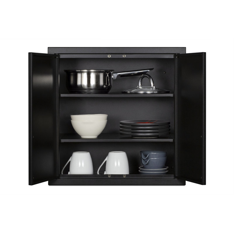 Armoire murale, Noir, H 12 po x l 18 po x P 12 po