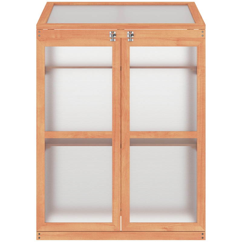 Wooden Cold Frame Small Mini Greenhouse Cabinet for Outdoor and Indoor