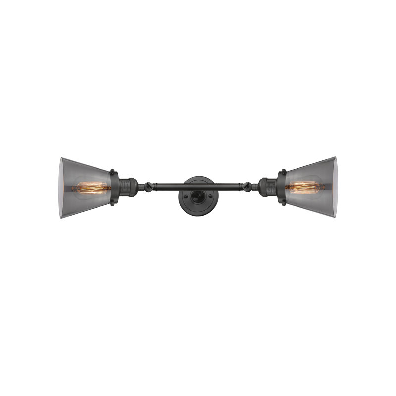 Applique murale articulée à 2 lumières à intensité variable Castine, Fumée, H 10 po x l 16 po, Bronze huilé