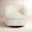 Fauteuil demi-tonneau pivotant rembourré Marcy-1356117734