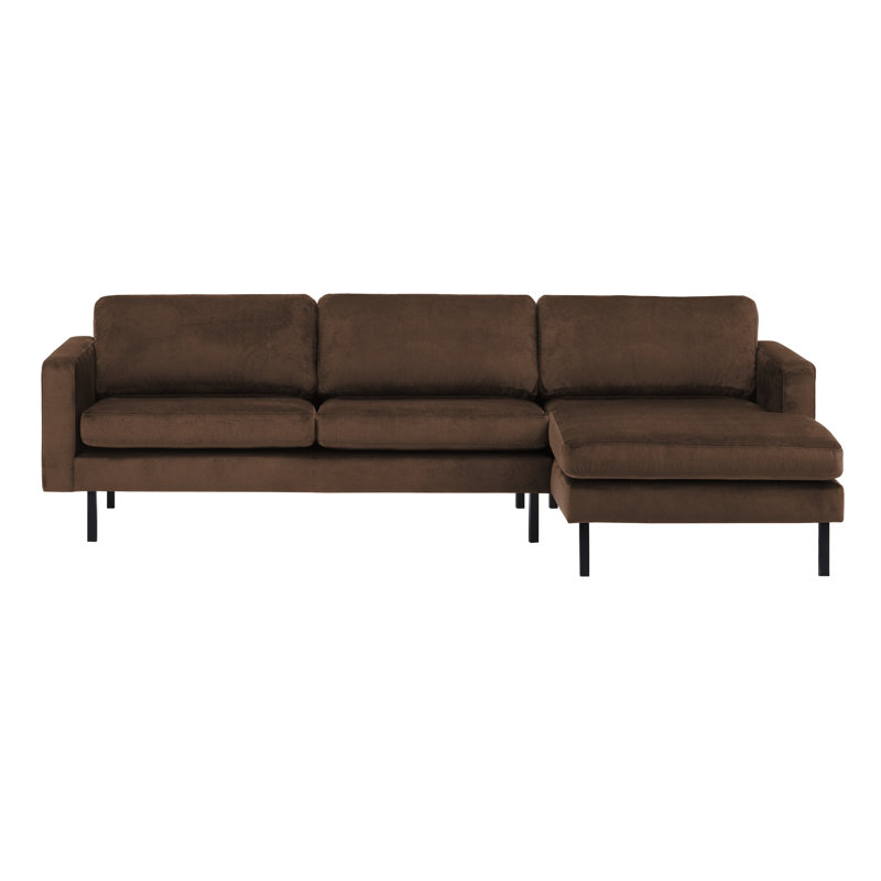 Cobden Corner Sofa, Right Hand Facing, Brown Polyester Blend