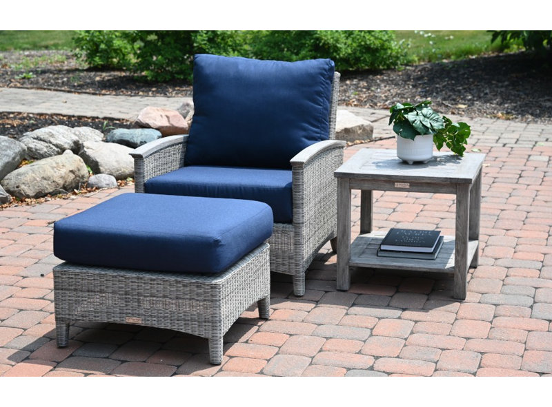 Bella Outdoor 5 - Piece Teak Conversation Set, Navy