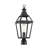 Jackson 1-Light Outdoor Post Lantern in Matte Black with Gold Highlights