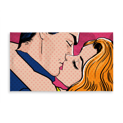 Retro Blue Pop Art Couple Tablecloth | Indoor/Outdoor Decor