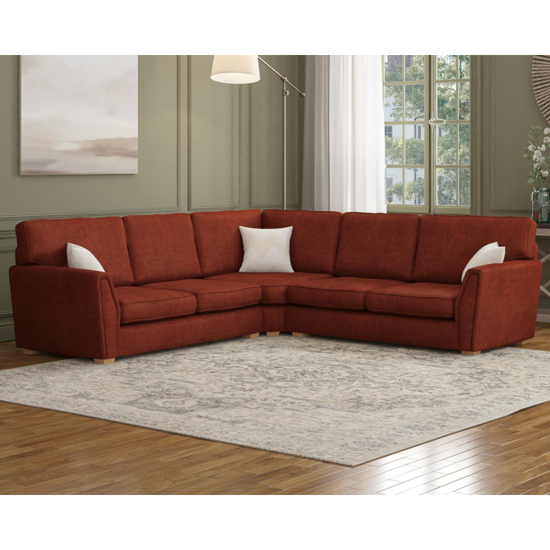 Wendleberry Corner with two seats both sides, Fixed Back, Olive Polyester