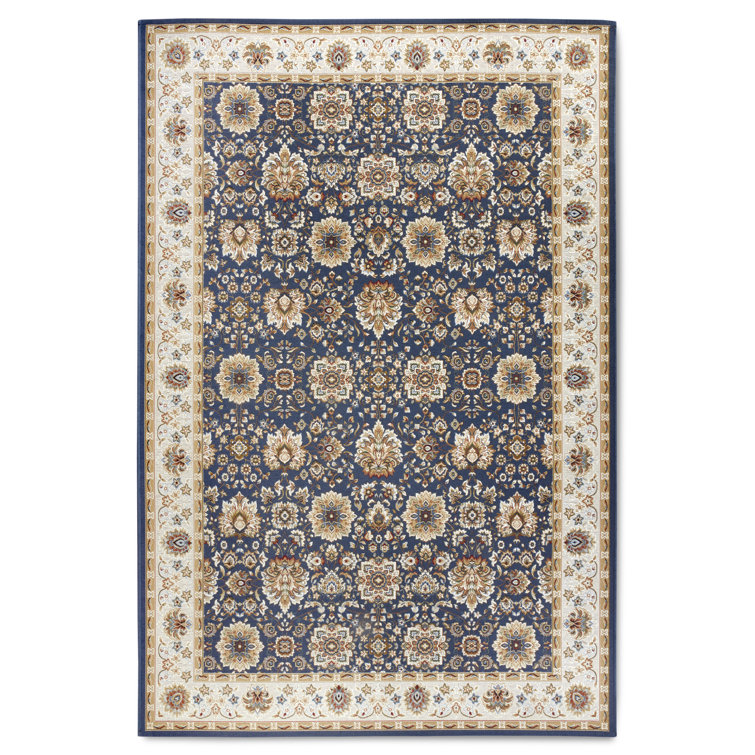 Kollektion 1767 Machine Woven Blue cream Rug