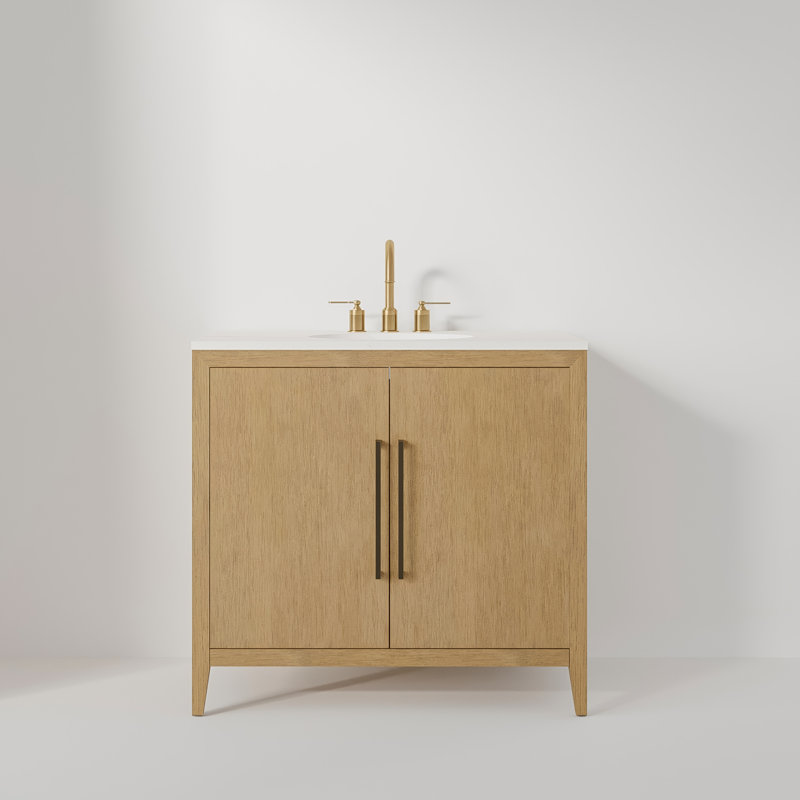 Alsup 36'' Single Bathroom Vanity with Quartz Top