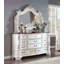 Commode de luxe 1 pièce blanc avec tiroirs à queue d'aronde et plateau en marbre véritable