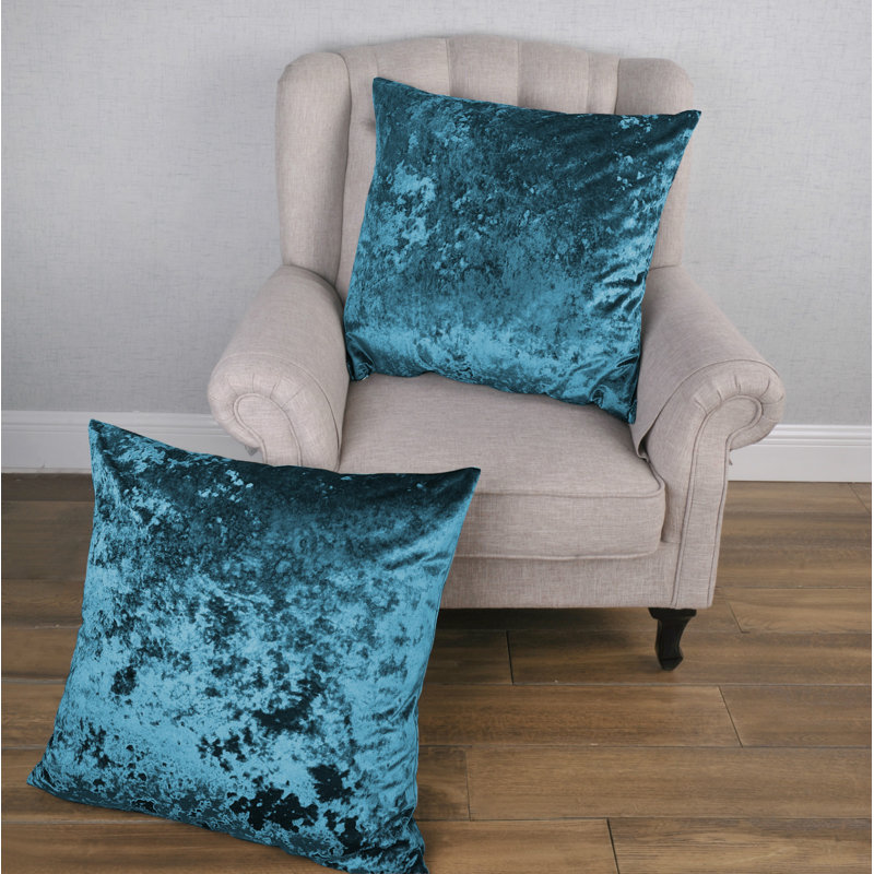Floral Square Euro Pillow Cover, Storm Blue