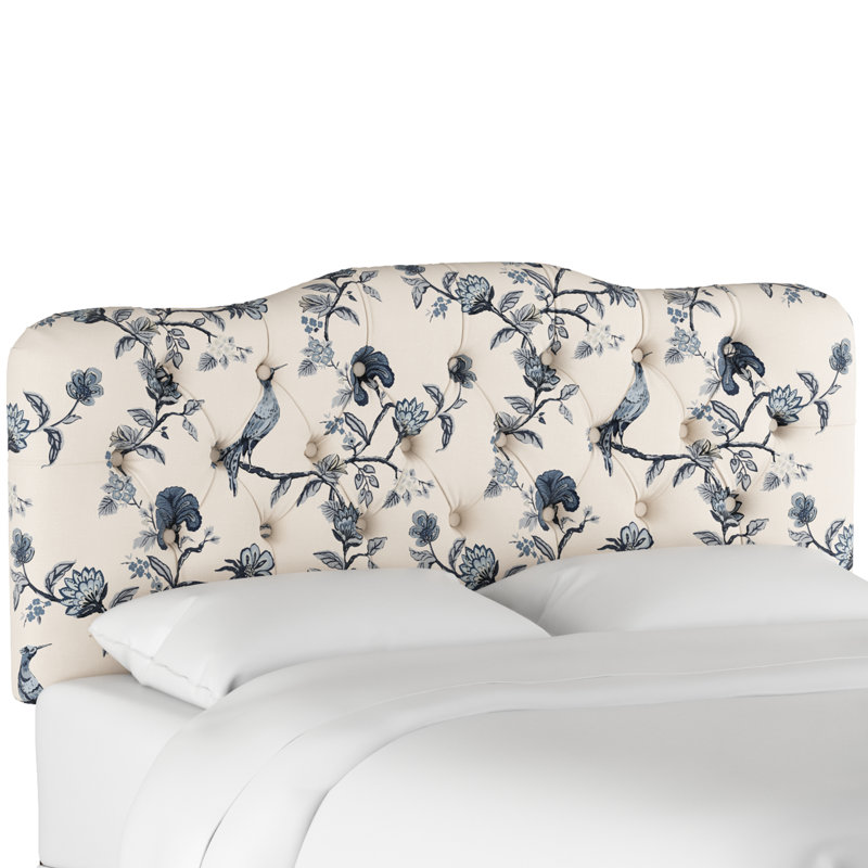 Tête de lit tapissier Rodan, Grand, Indigo Shaana