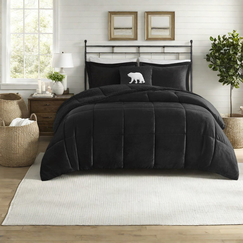 Ensembles de literie confortables en peluche à Sherpa, double / grand avec un style réversible confortable