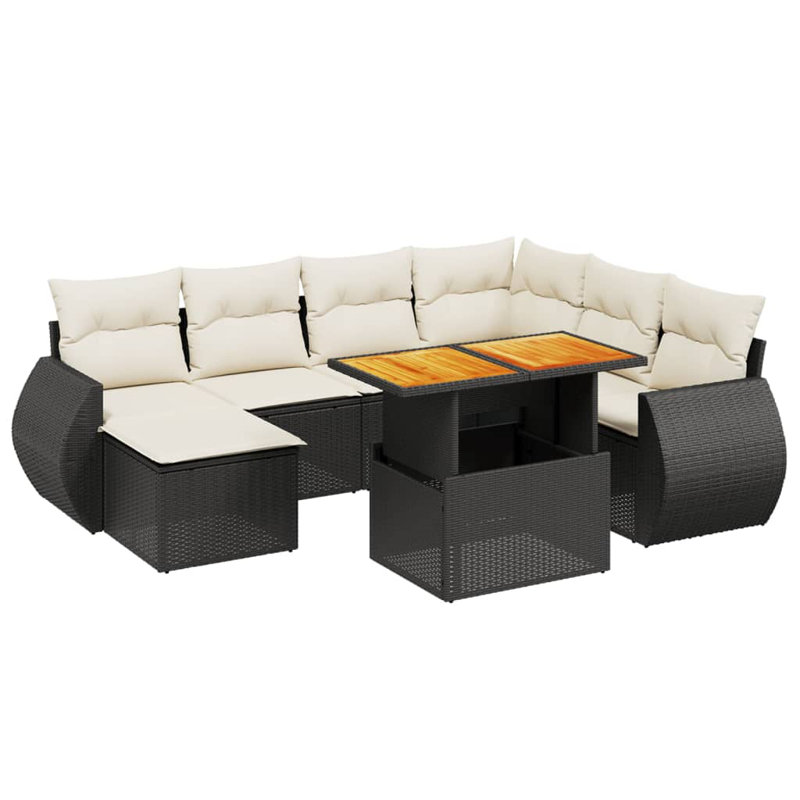  Garden Sofa Set Black