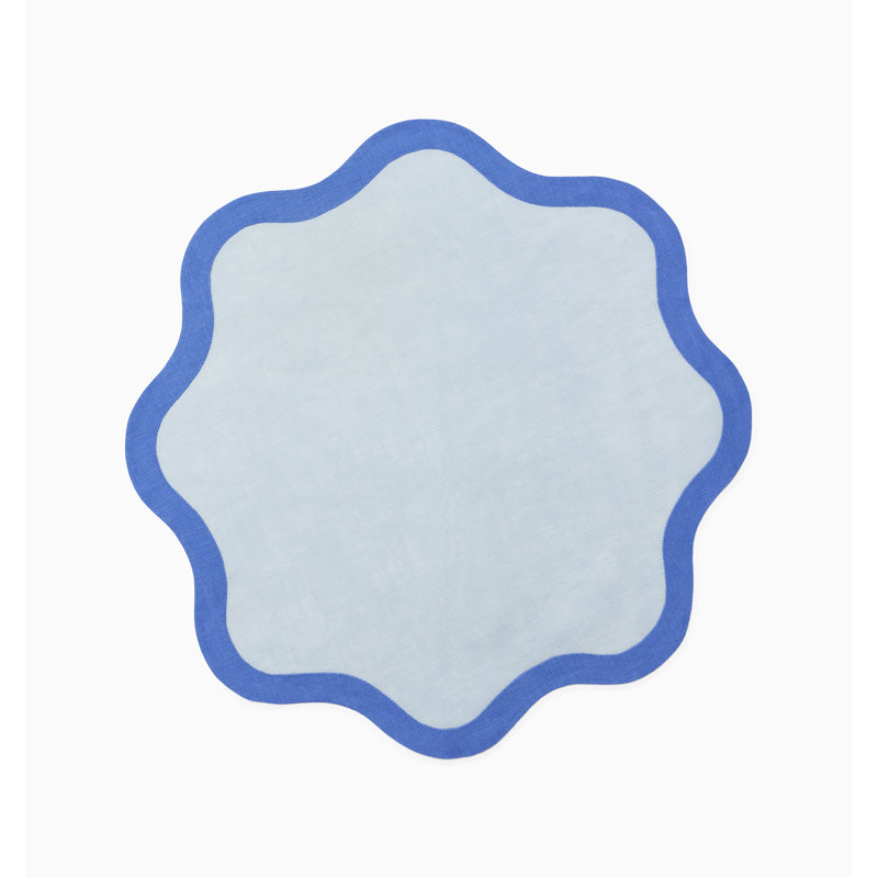 Ondulato Linen Novelty Napkins, Sky/Cobalt
