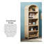 Bibliothèque moderne à 5 tablettes arquées - chêne-1595759238