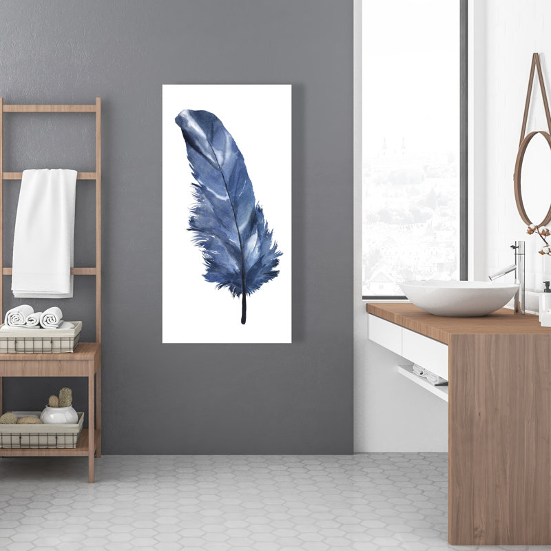 Plume bleue - Toile de salon à plumes pour la décoration intérieure