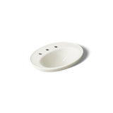 Serif Ceramic Oval Drop-In Bathroom Sink with Overflow